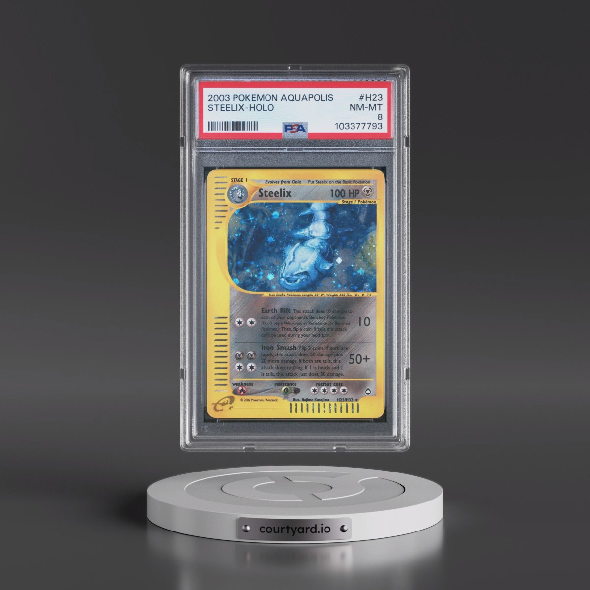 2003 Pokémon Aquapolis #H23 Steelix - Holo (PSA 8 NM-MT)
