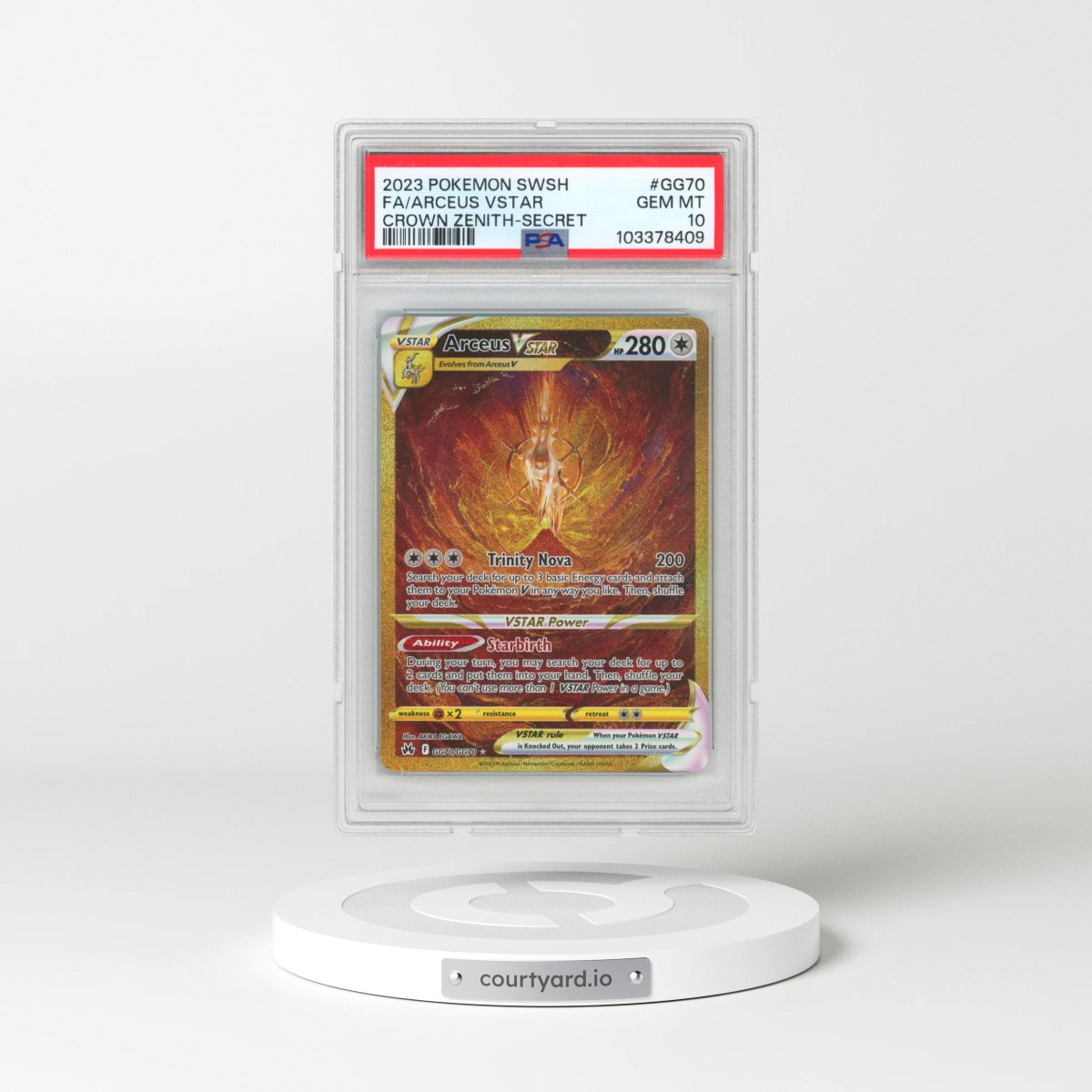2023 Pokémon Sword and Shield Crown Zenith #GG70 Arceus Vstar - Full Art Secret (PSA 10 GEM MINT)