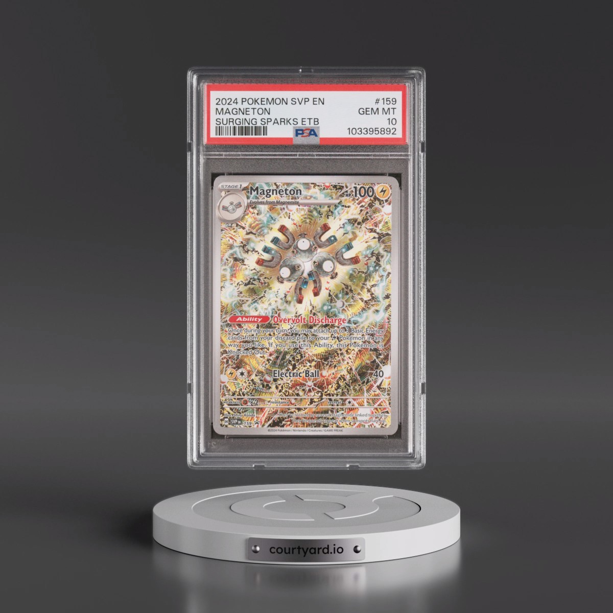2024 Pokémon Svp EN-SV Black Star Promo #159 Magneton - Surging Sparks Elite Trainer Box (PSA 10 GEM MINT)
