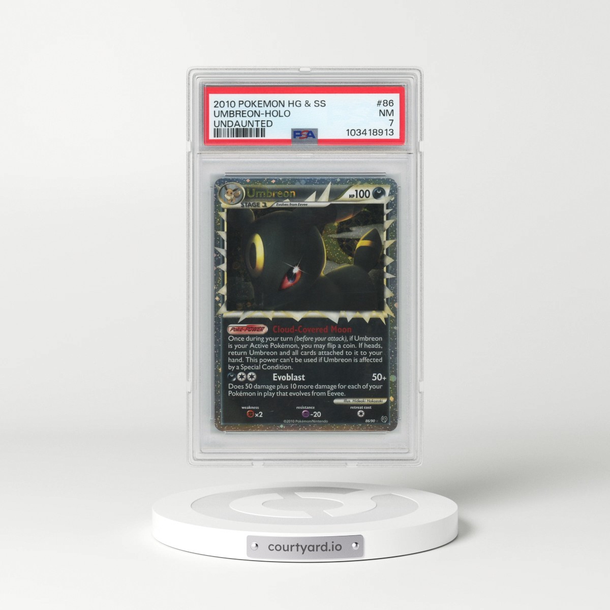 2010 Pokémon Heartgold & Soulsilver Undaunted #86 Umbreon - Holo (PSA 7 NM)