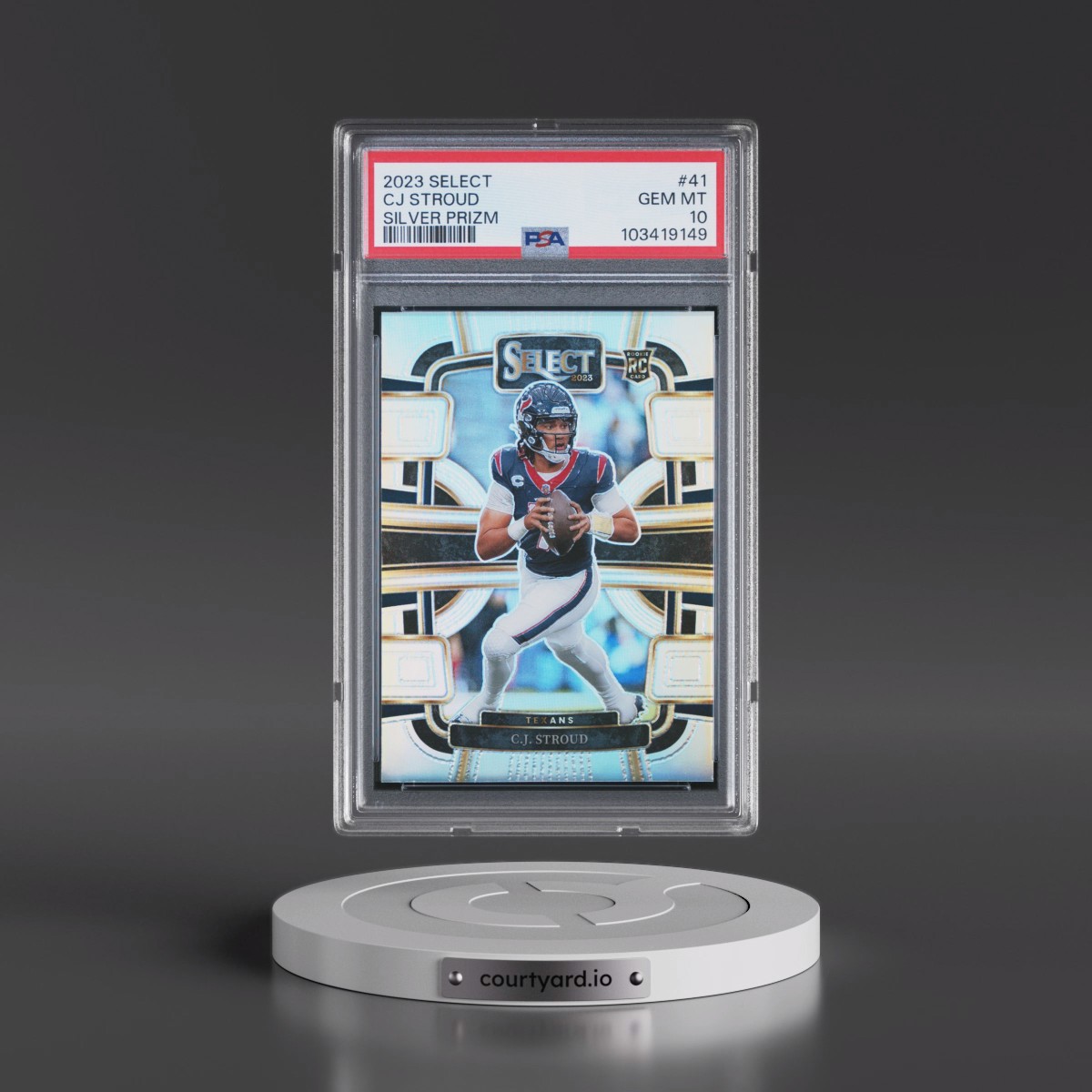 2023 Panini Select #41 CJ Stroud - Silver Prizm (PSA 10 GEM MINT)