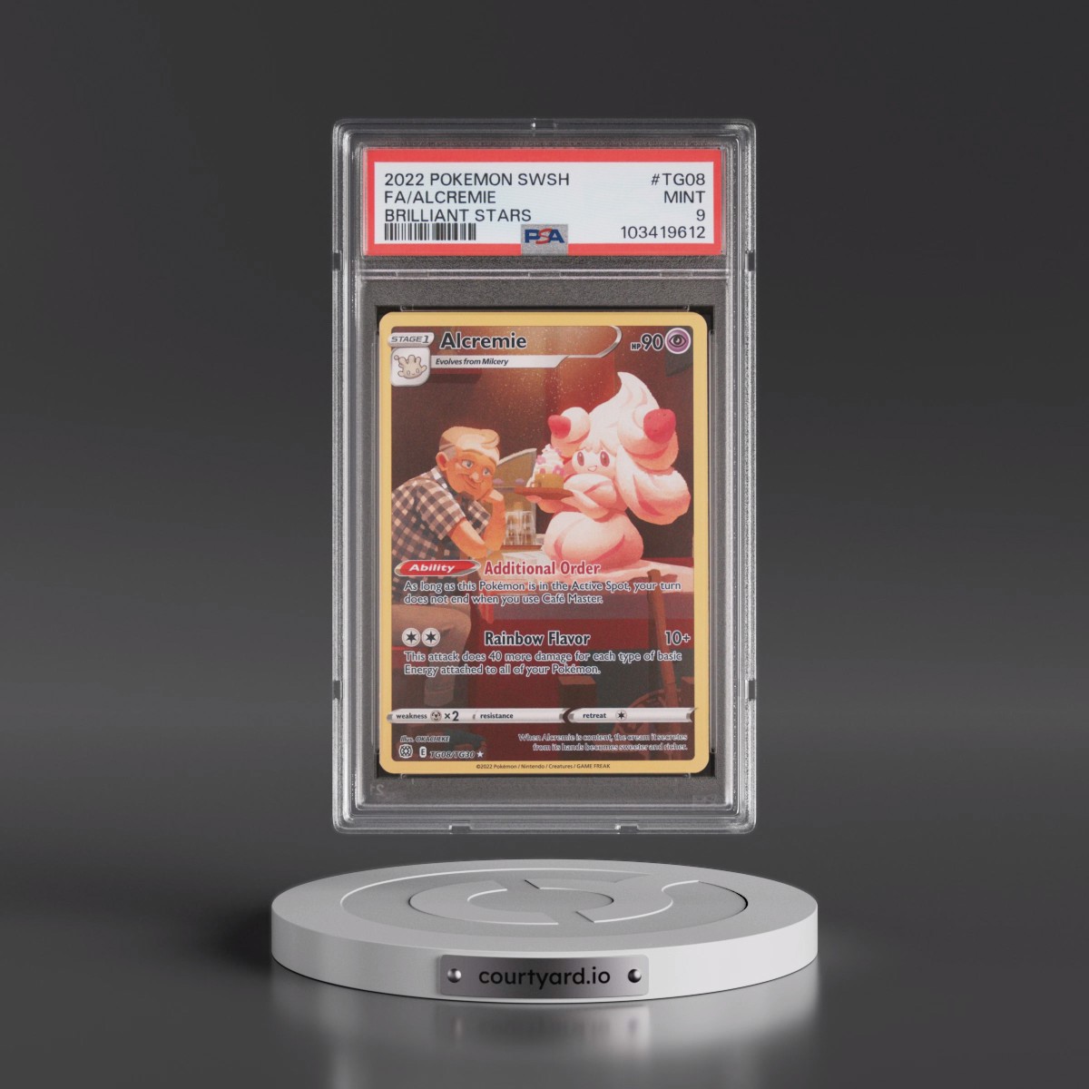 2022 Pokémon Sword & Shield Brilliant Stars #TG08 Alcremie - Full Art (PSA 9 MINT)