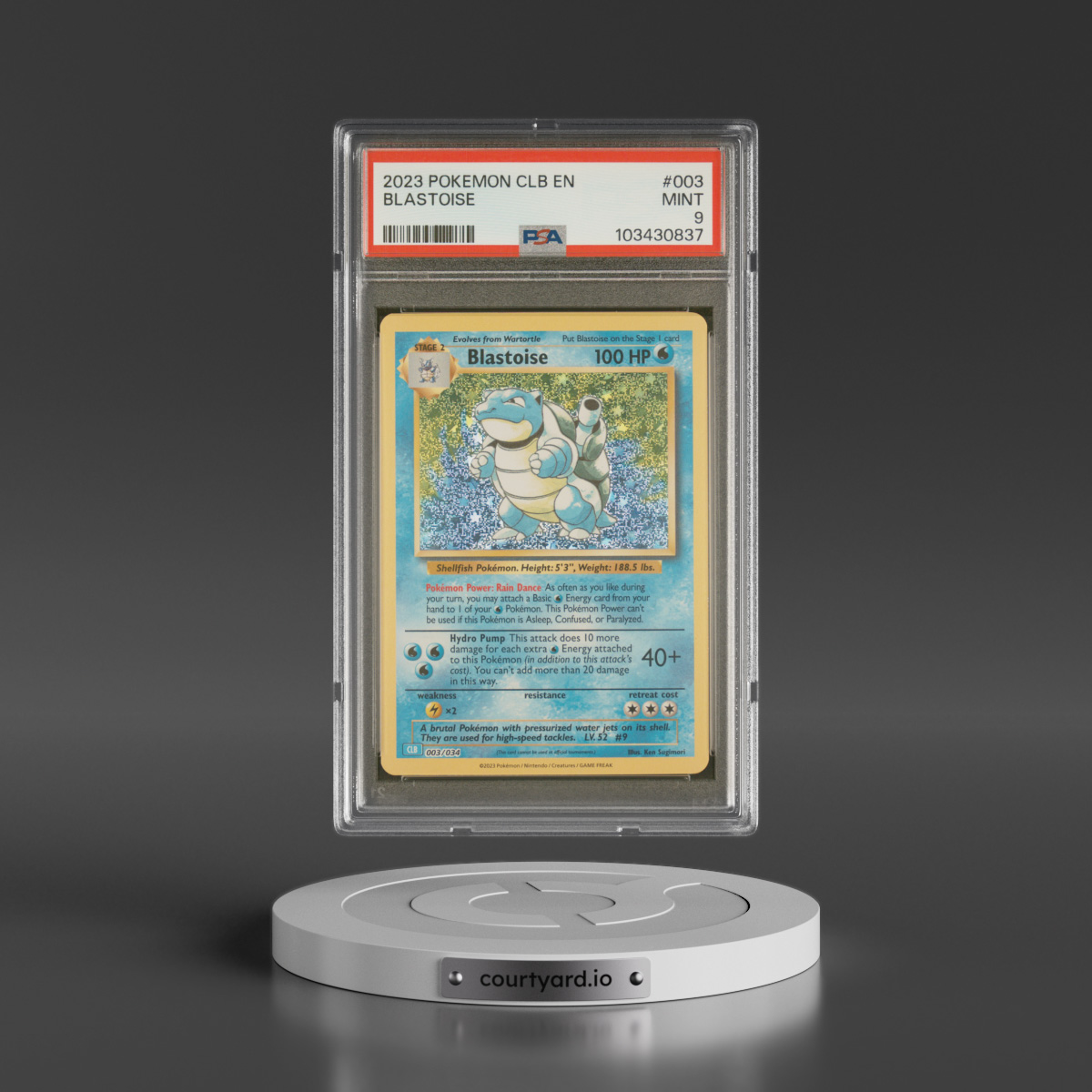 2023 Pokémon Clb-Trading Card Game Classic Blastoise & Suicune EX Deck #003 Blastoise (PSA 9 MINT)