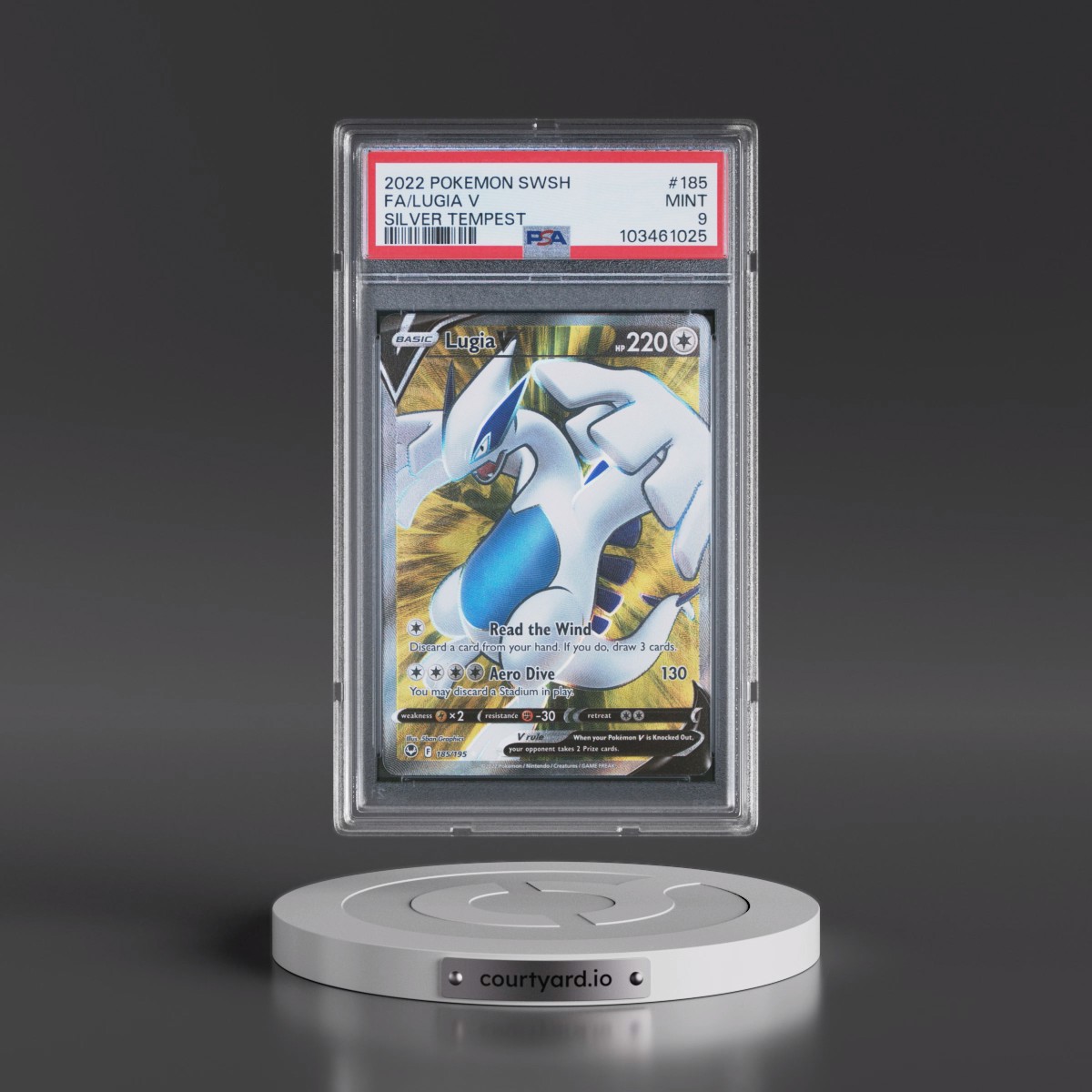 2022 Pokémon Sword & Shield Silver Tempest #185 Lugia V - Holo Full Art (PSA 9 MINT)