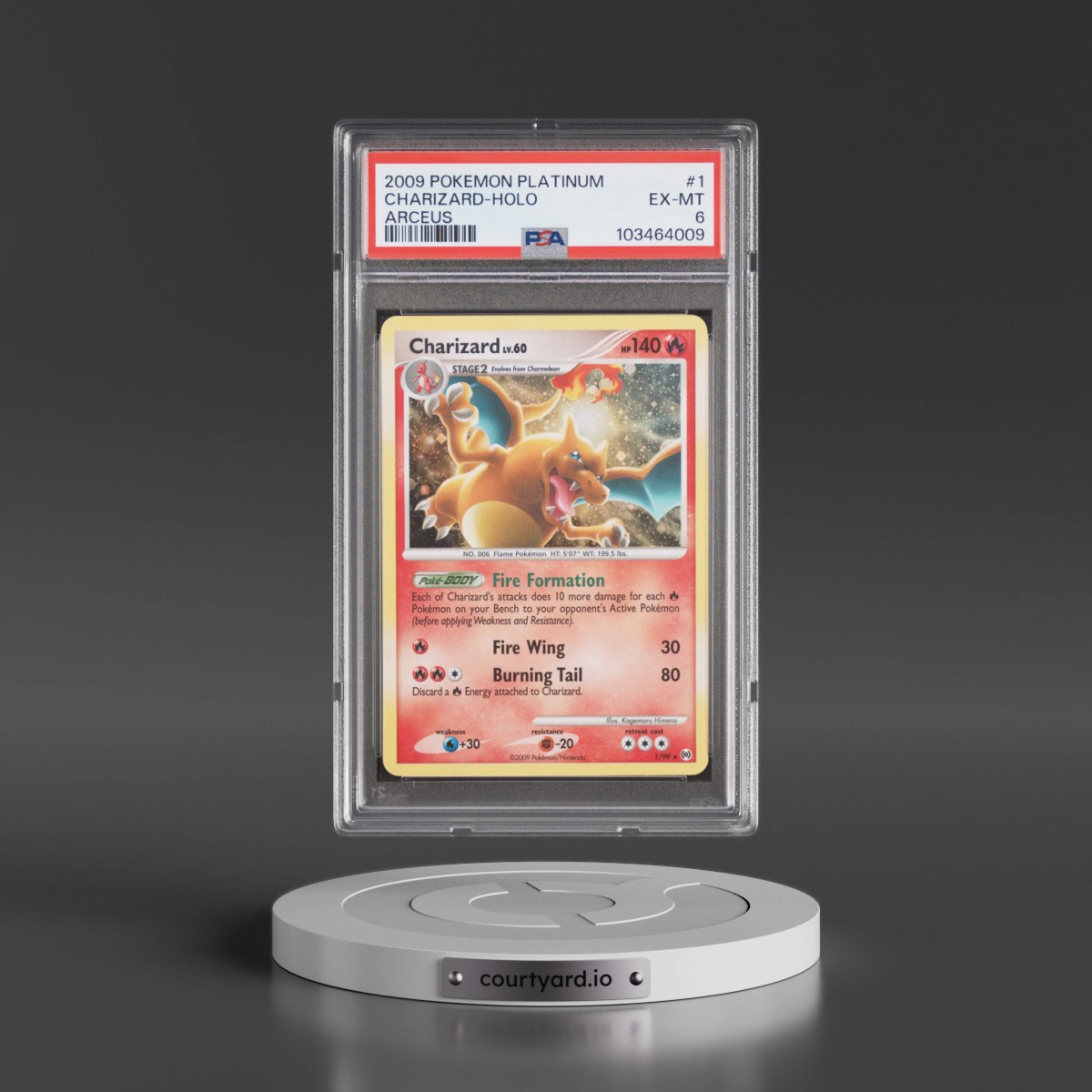 2009 Pokémon Platinum Arceus #1 Charizard - Holo (PSA 6 EX-MT)