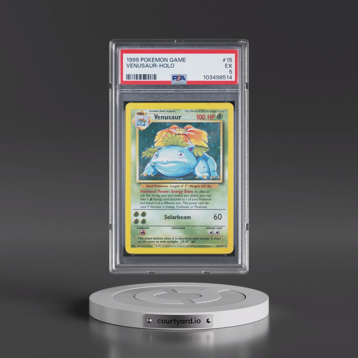 1999 Pokémon Game #15 Venusaur - Holo (PSA 5 EX)