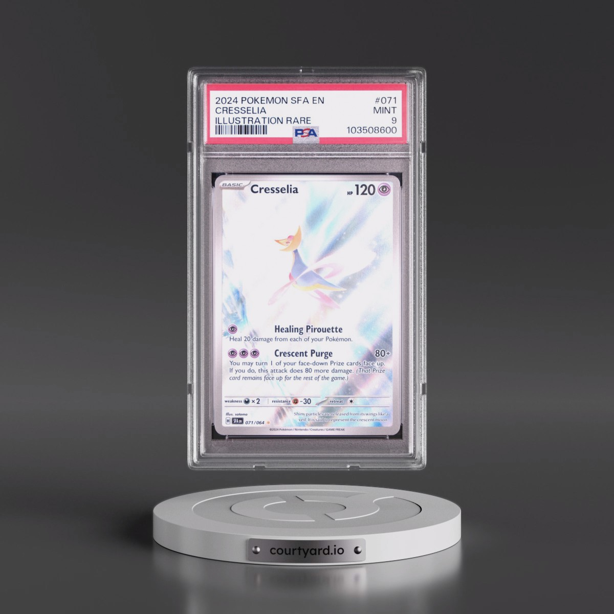 2024 Pokémon Sfa EN-Shrouded Fable #071 Cresselia - Illustration Rare (PSA 9 MINT)