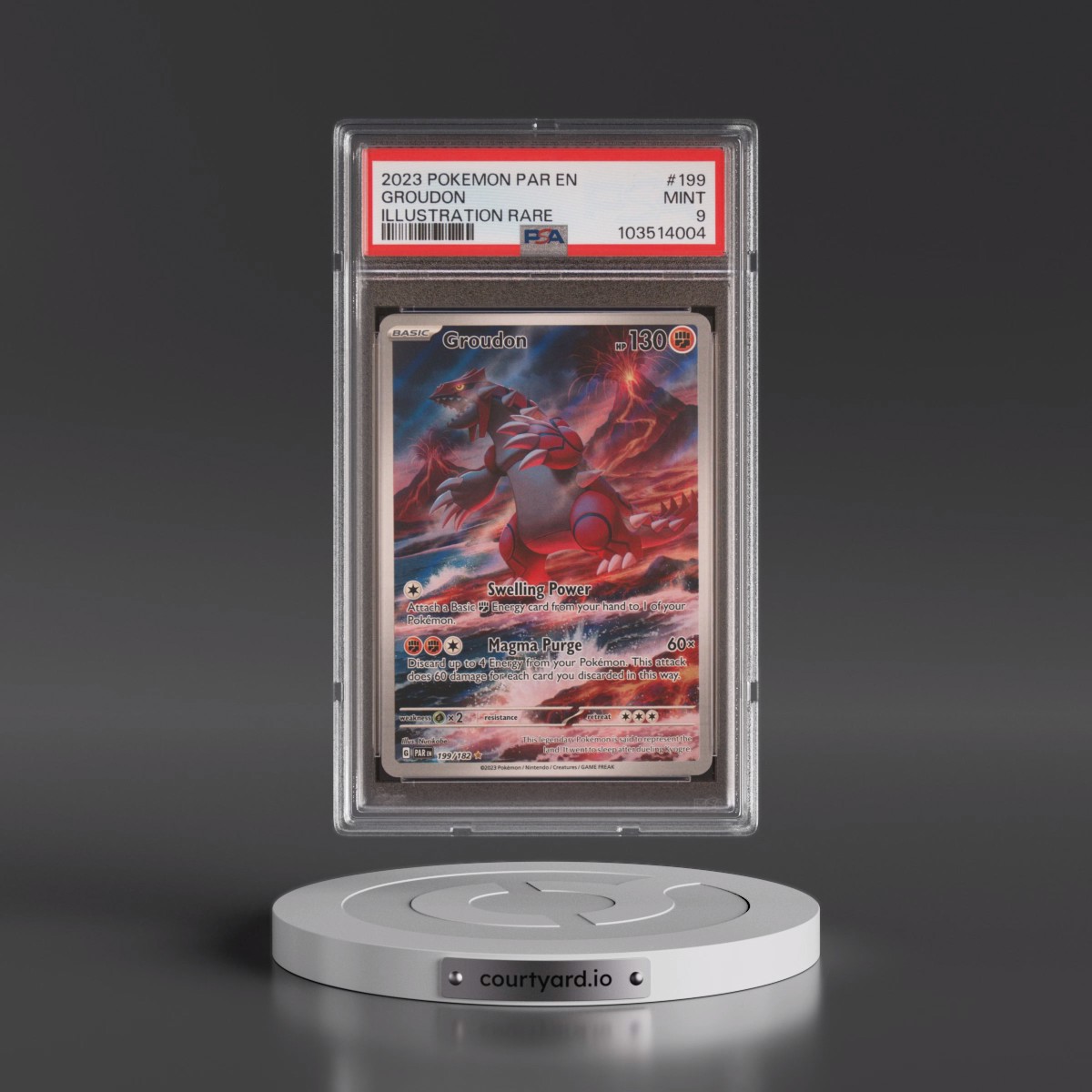 2023 Pokémon Par EN-Paradox Rift #199 Groudon - Illustration Rare (PSA 9 MINT)