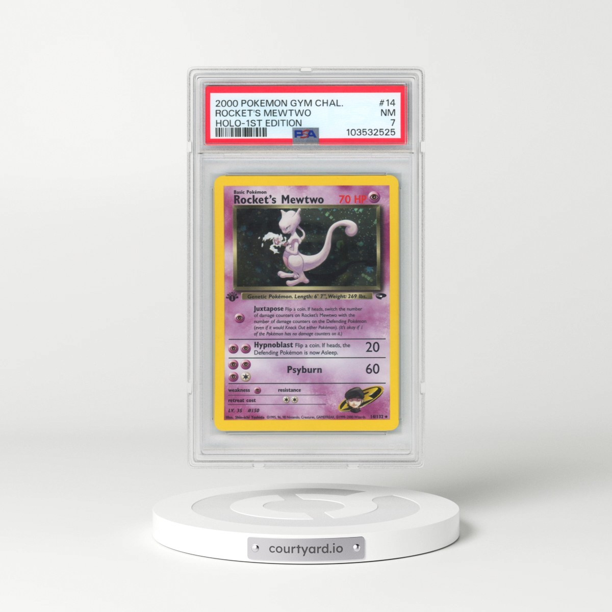 2000 Pokémon Gym Challenge #14 Rocket's Mewtwo - 1st Edition Holo (PSA 7 NM)