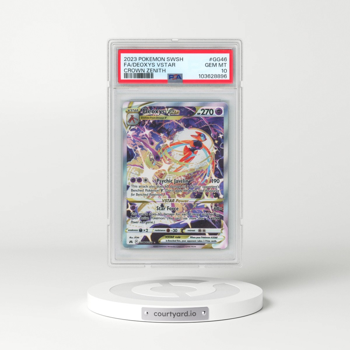 2023 Pokémon Sword and Shield Crown Zenith #GG46 Deoxys Vstar - Full Art (PSA 10 GEM MINT)