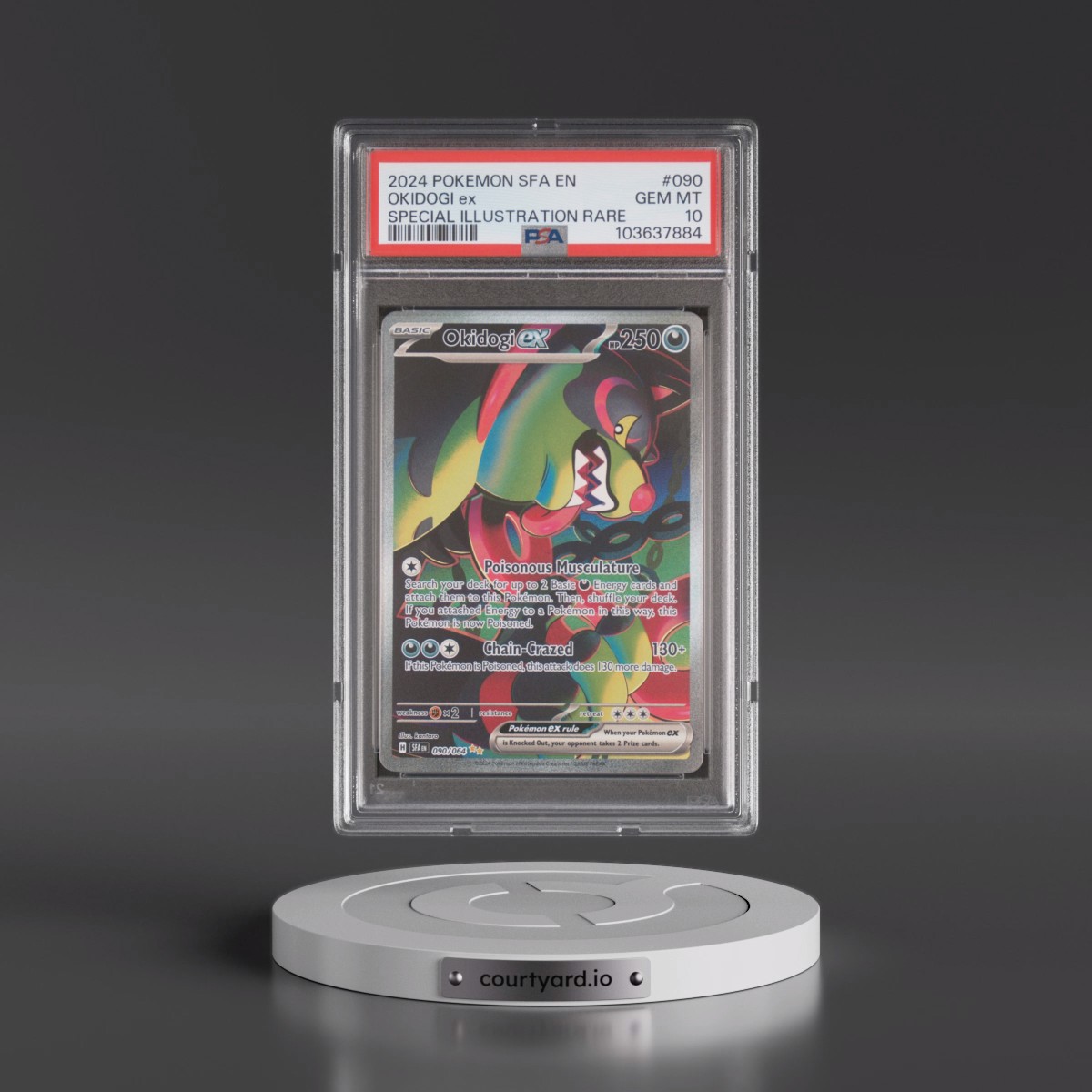 2024 Pokémon Sfa EN-Shrouded Fable #090 Okidogi EX - Holo Special Illustration Rare (PSA 10 GEM MINT)