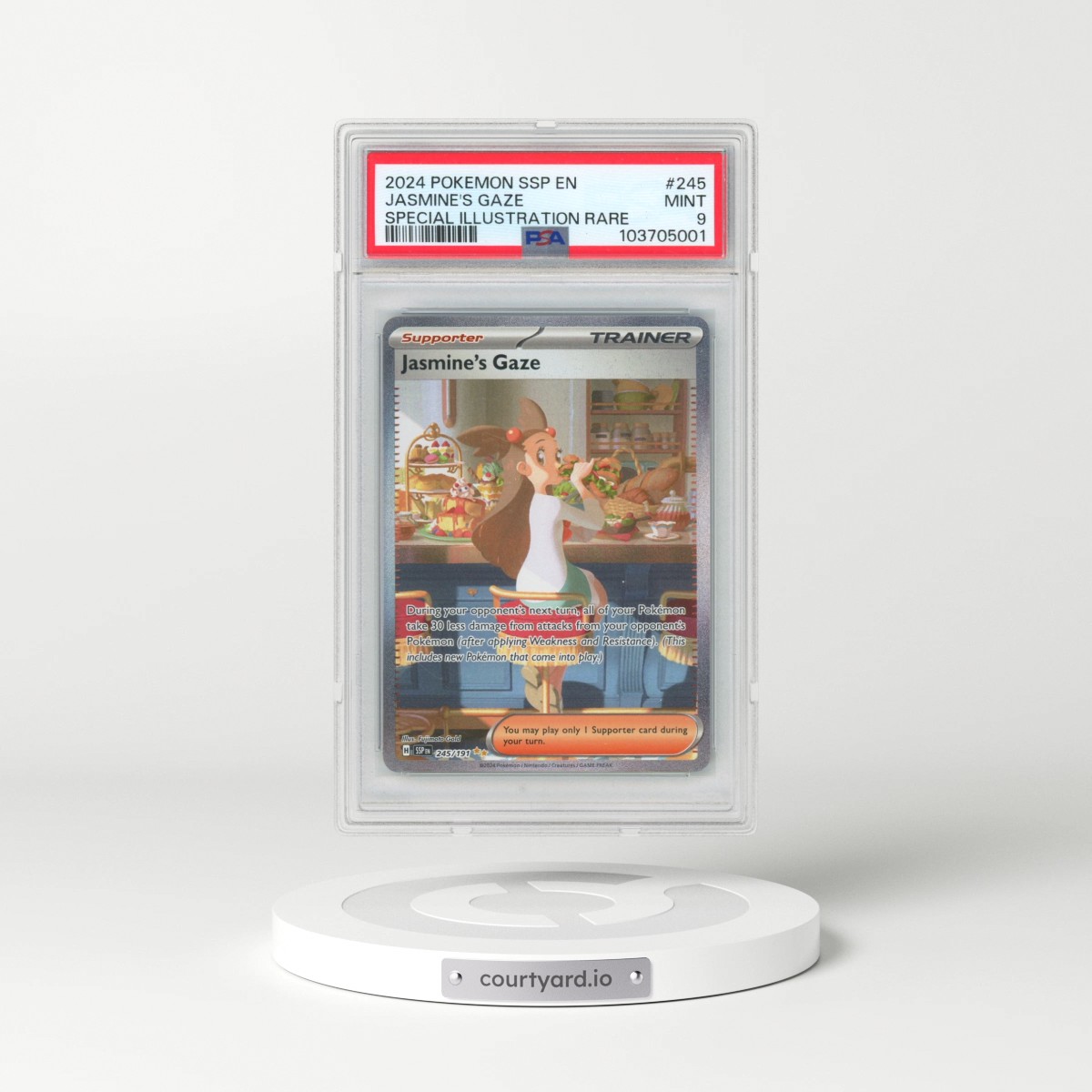 2024 Pokémon Ssp EN-Surging Sparks #245 Jasmine's Gaze - Special Illustration Rare (PSA 9 MINT)
