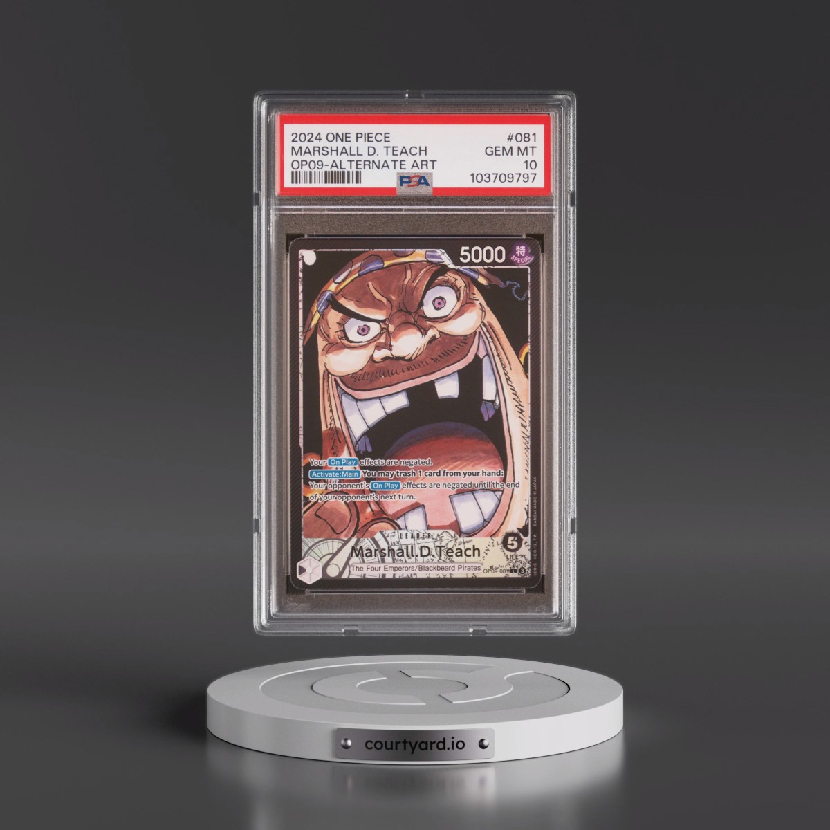 2024 One Piece OP09-Emperors in the New World #081 Marshall D. Teach - Alternate Art (PSA 10 GEM MINT)