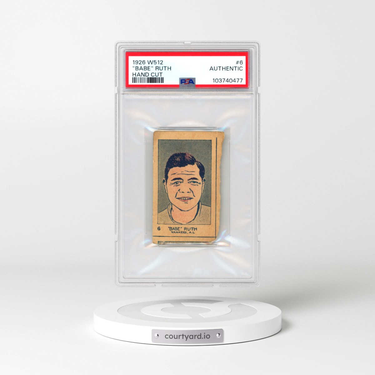 1926 W512 Hand Cut #6 "Babe" Ruth (PSA AUTHENTIC)