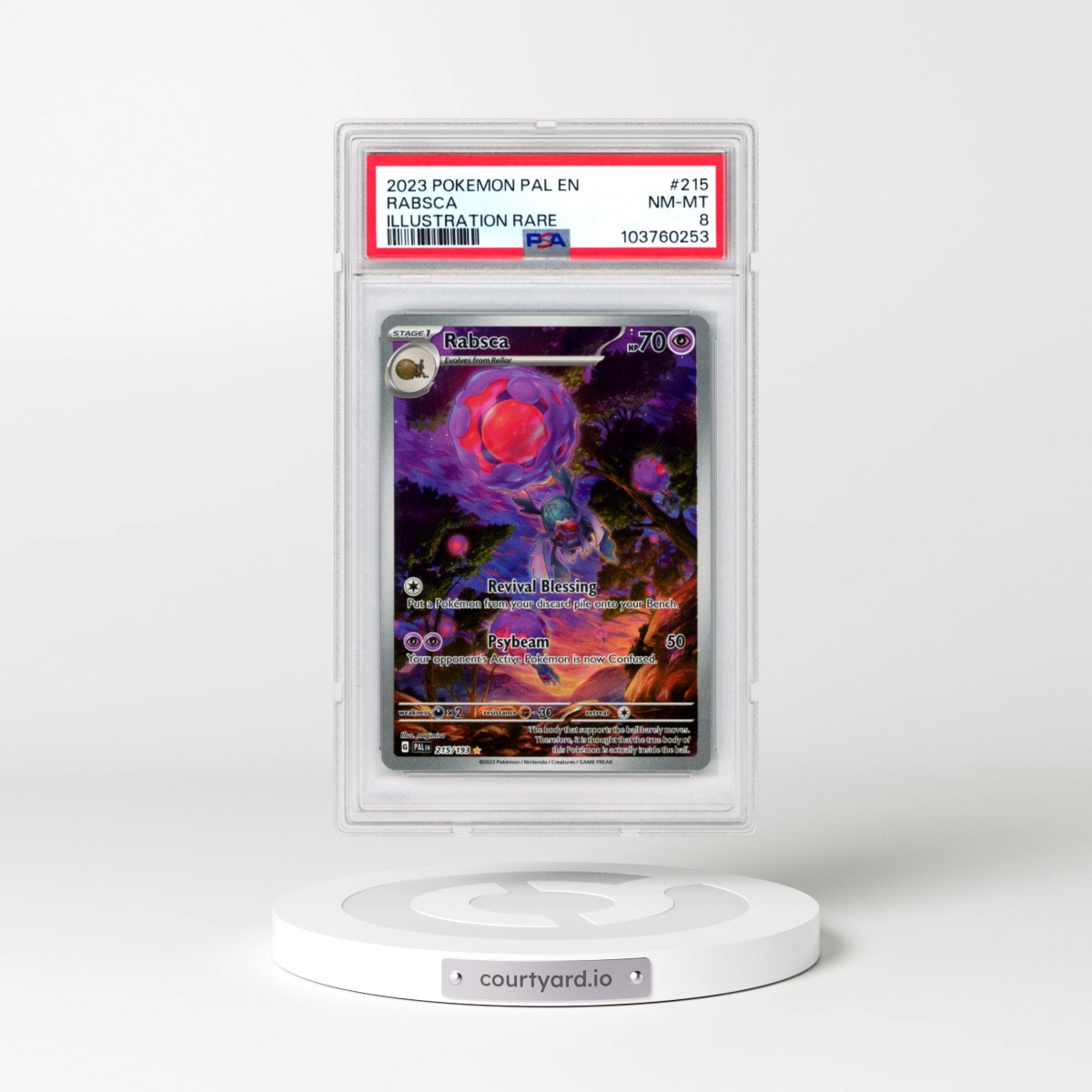 2023 Pokémon Pal EN-Paldea Evolved #215 Rabsca - Illustration Rare (PSA 8 NM-MT)