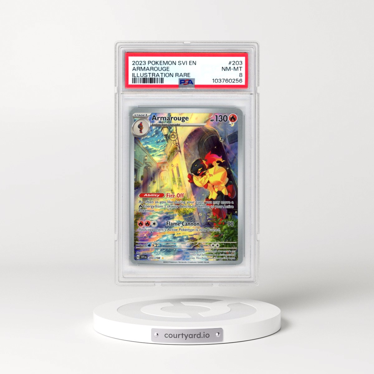 2023 Pokémon Svi EN-Scarlet & Violet #203 Armarouge - Illustration Rare (PSA 8 NM-MT)