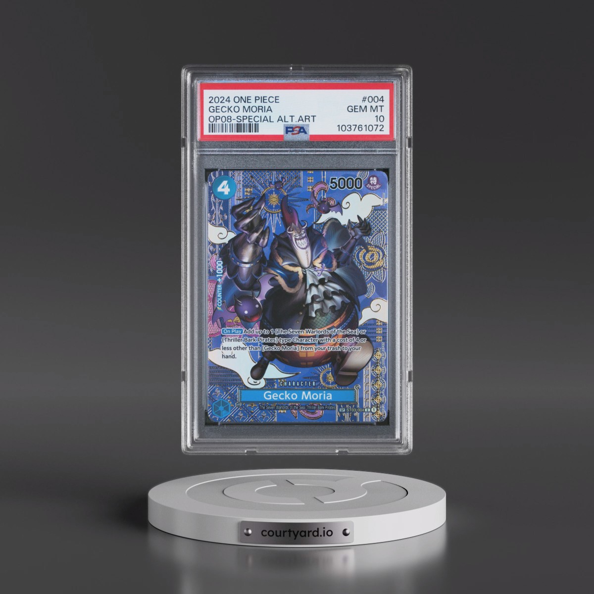 2024 One Piece OP08-Two Legends #004 Gecko Moria - Special Alternate Art (PSA 10 GEM MINT)