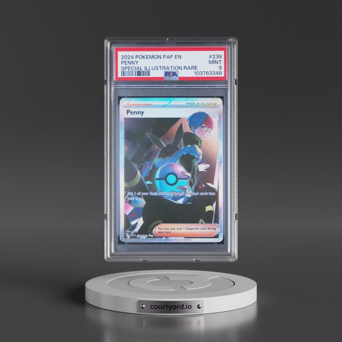 2024 Pokémon Paf EN-Paldean Fates #239 Penny - Special Illustration Rare (PSA 9 MINT)