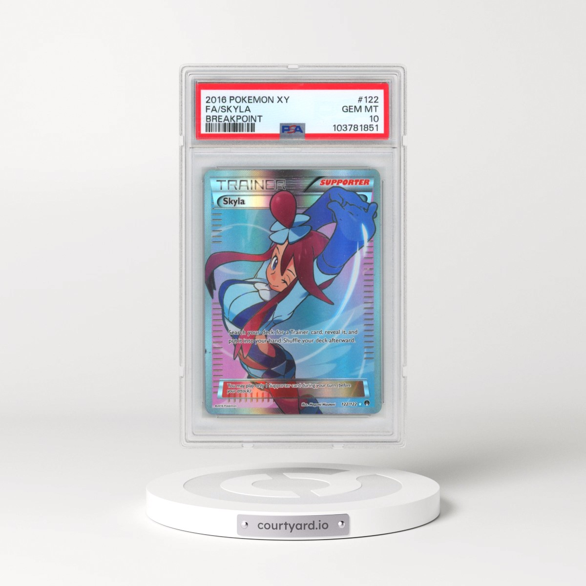 2016 Pokémon XY Breakpoint #122 Skyla - Full Art (PSA 10 GEM MINT)