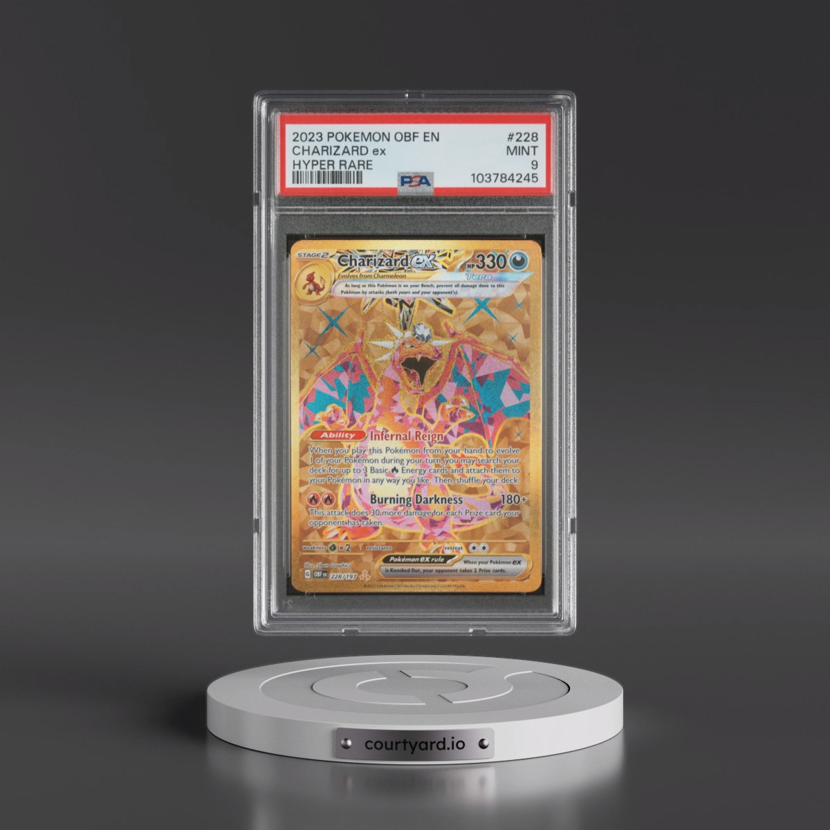 2023 Pokémon Obf EN-Obsidian Flames #228 Charizard EX - Holo Hyper Rare (PSA 9 MINT)