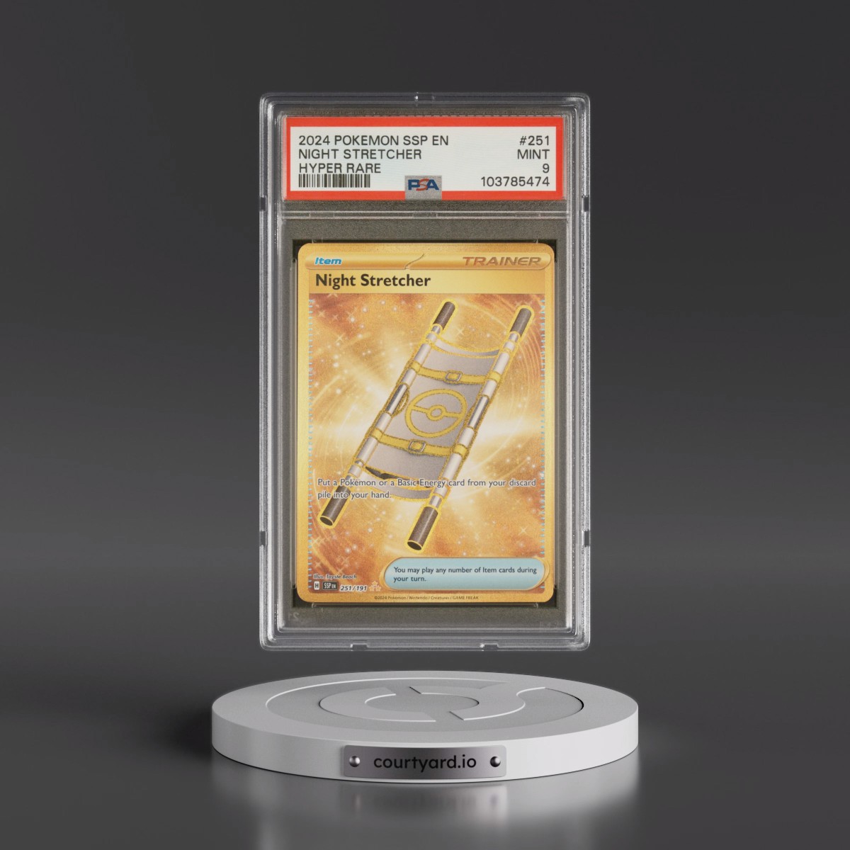 2024 Pokémon Ssp EN-Surging Sparks #251 Night Stretcher - Hyper Rare (PSA 9 MINT)
