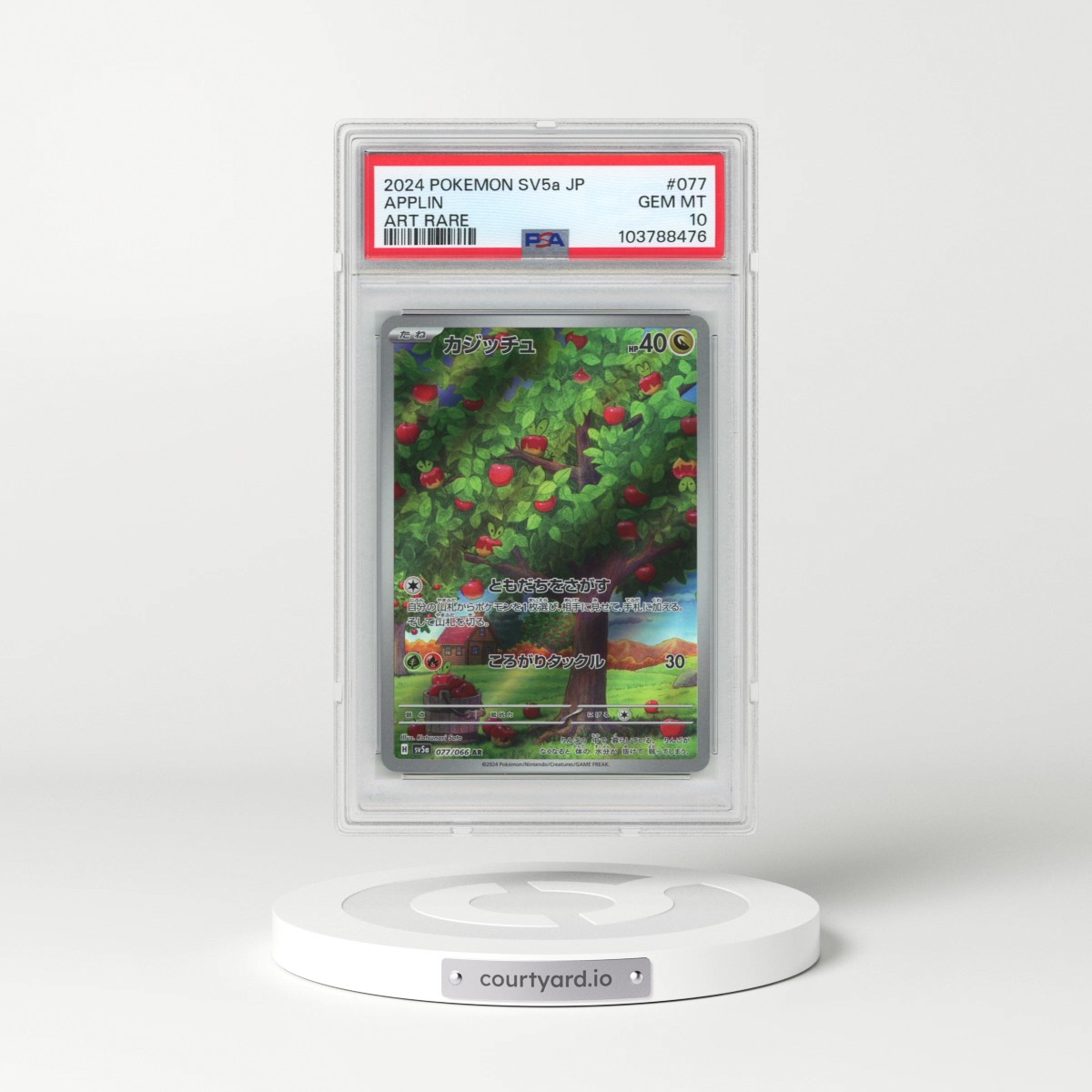 2024 Pokémon Sv5a-Crimson Haze #077 Applin - Art Rare (PSA 10 GEM MINT)