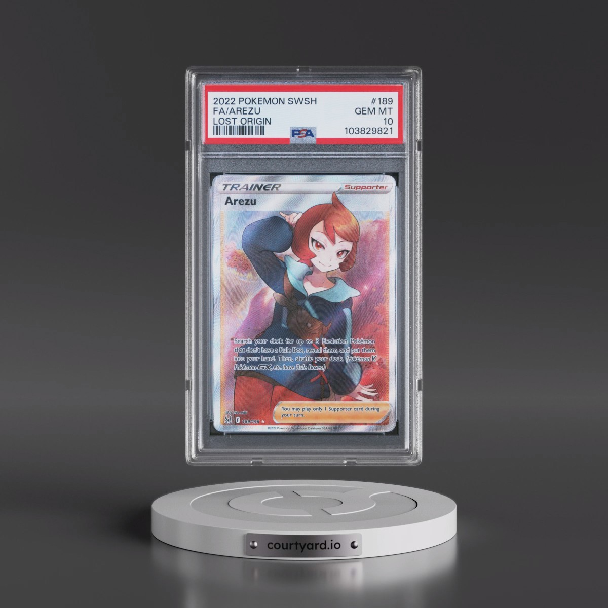 2022 Pokémon Sword & Shield Lost Origin #189 Arezu - Full Art (PSA 10 GEM MINT)