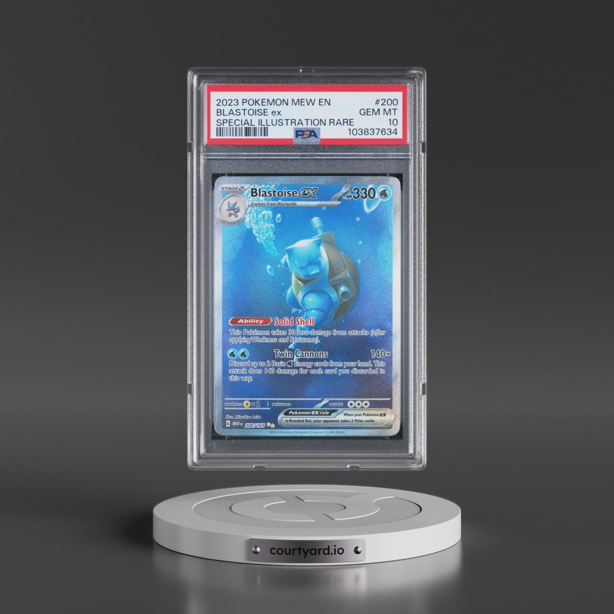 2023 Pokémon Mew EN-151 #200 Blastoise EX - Holo Special Illustration Rare (PSA 10 GEM MINT)