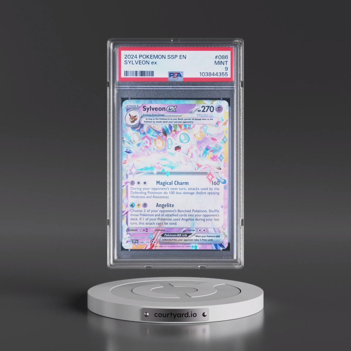 2024 Pokémon Ssp EN-Surging Sparks #086 Sylveon EX - Holo (PSA 9 MINT)