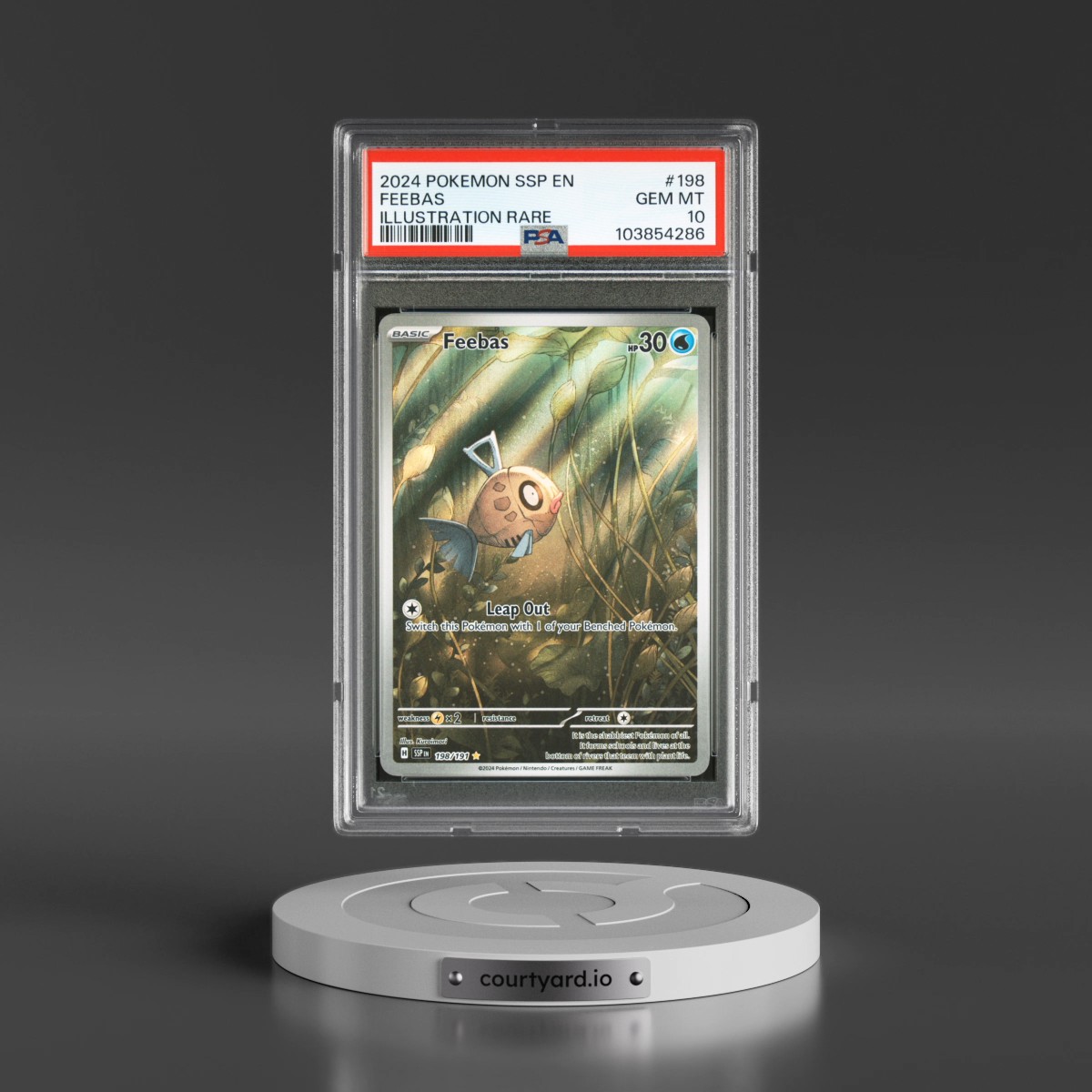 2024 Pokémon Ssp EN-Surging Sparks #198 Feebas - Illustration Rare (PSA 10 GEM MINT)