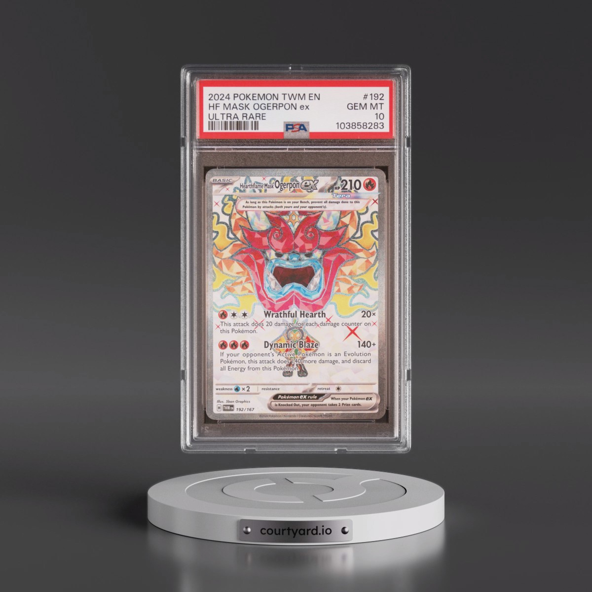 2024 Pokémon Twm EN-Twilight Masquerade #192 Hearthflame Mask Ogerpon EX - Holo Ultra Rare (PSA 10 GEM MINT)