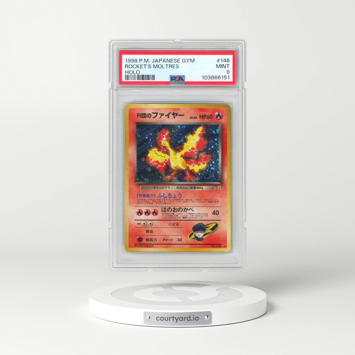 1998 Pokémon Gym #146 Rocket's Moltres - Holo (PSA 9 MINT)