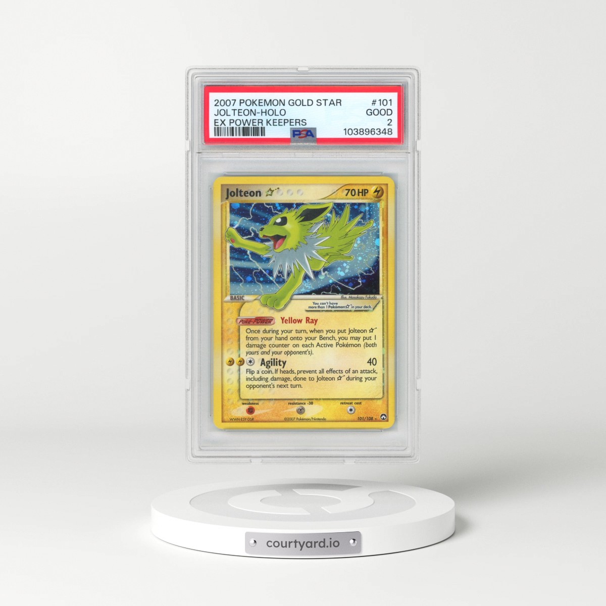 2007 Pokémon EX Power Keepers #101 Jolteon - Holo Gold Star (PSA 2 GOOD)