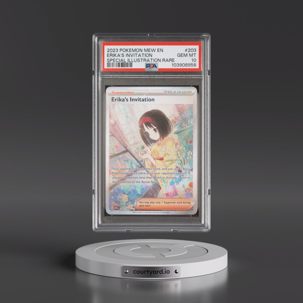 2023 Pokémon Mew EN-151 #203 Erika's Invitation - Special Illustration Rare (PSA 10 GEM MINT)