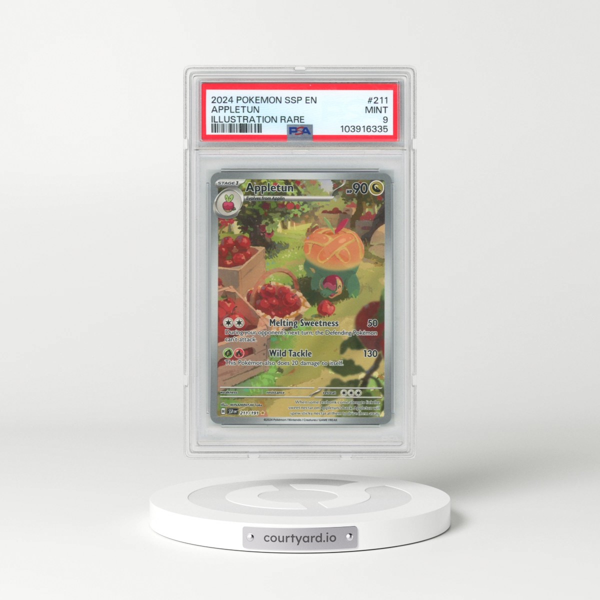 2024 Pokémon Ssp EN-Surging Sparks #211 Appletun - Illustration Rare (PSA 9 MINT)