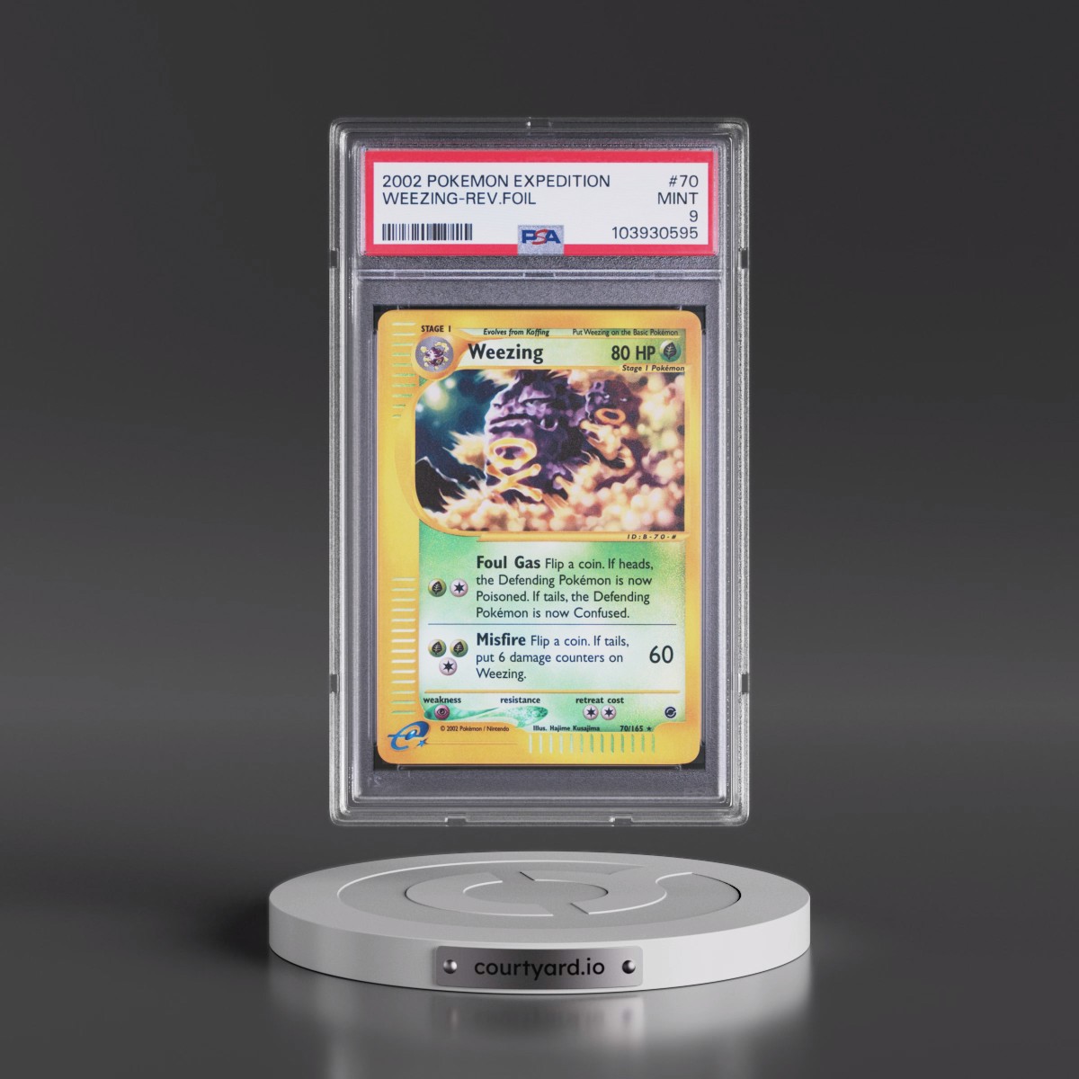 2002 Pokémon Expedition #70 Weezing - Reverse Foil (PSA 9 MINT)