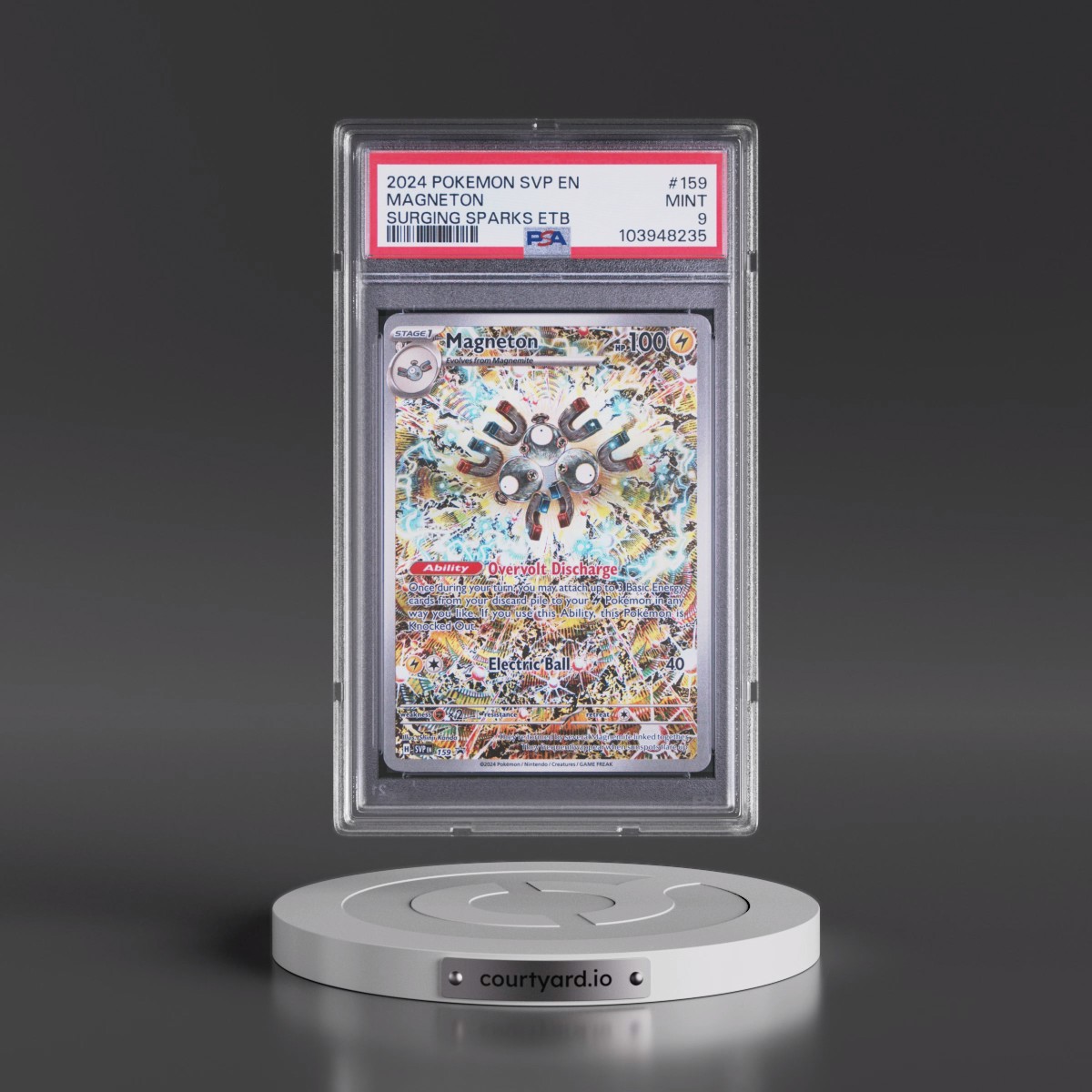 2024 Pokémon Svp EN-SV Black Star Promo #159 Magneton - Surging Sparks Elite Trainer Box (PSA 9 MINT)