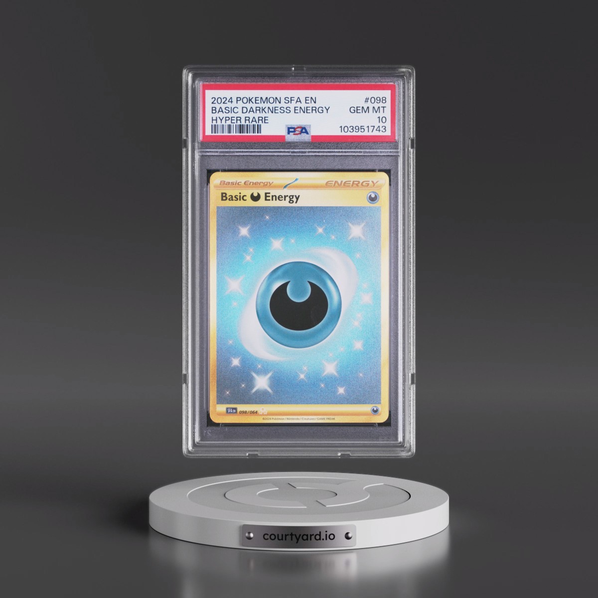 2024 Pokémon Sfa EN-Shrouded Fable #098 Basic Darkness Energy - Hyper Rare (PSA 10 GEM MINT)
