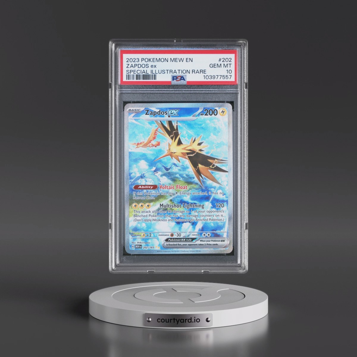 2023 Pokémon Mew EN-151 #202 Zapdos EX - Holo Special Illustration Rare (PSA 10 GEM MINT)