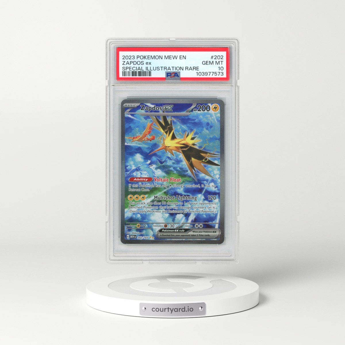 2023 Pokémon Mew EN-151 #202 Zapdos EX - Holo Special Illustration Rare (PSA 10 GEM MINT)