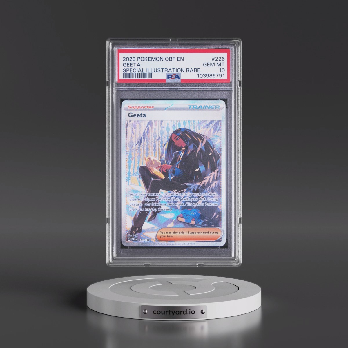 2023 Pokémon Obf EN-Obsidian Flames #226 Geeta - Special Illustration Rare (PSA 10 GEM MINT)