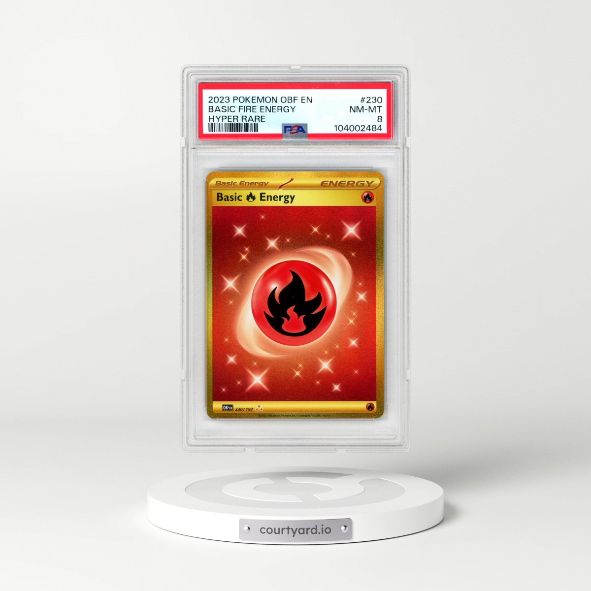 2023 Pokémon Obf EN-Obsidian Flames #230 Basic Fire Energy - Hyper Rare (PSA 8 NM-MT)