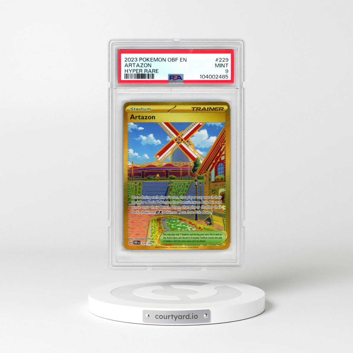 2023 Pokémon Obf EN-Obsidian Flames #229 Artazon - Hyper Rare (PSA 9 MINT)