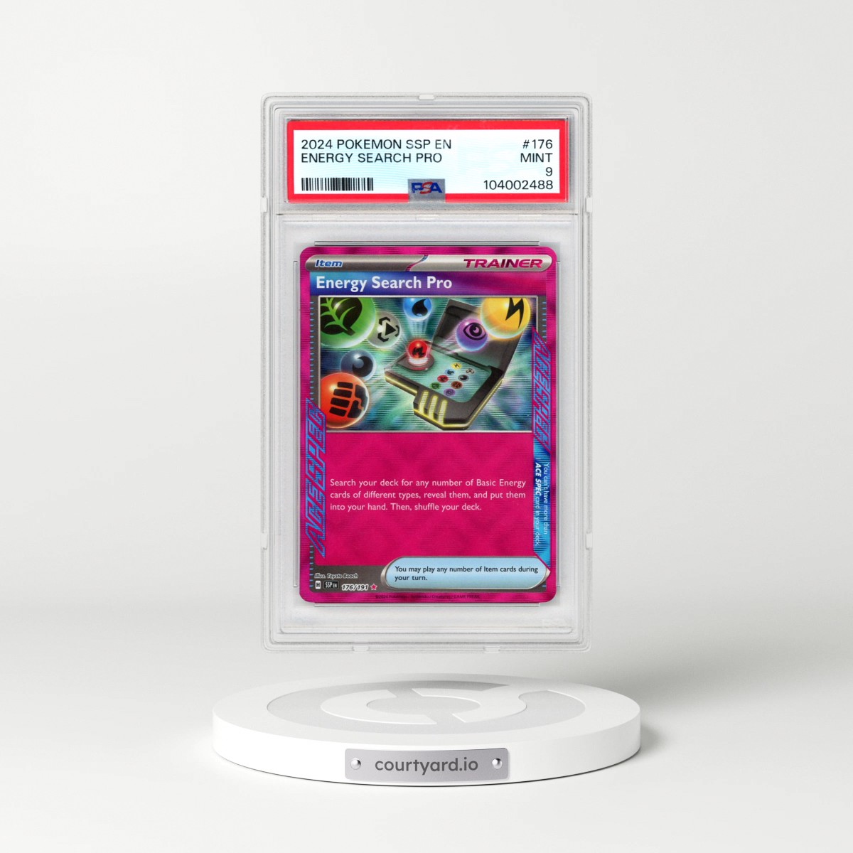 2024 Pokémon Ssp EN-Surging Sparks #176 Energy Search Pro (PSA 9 MINT)