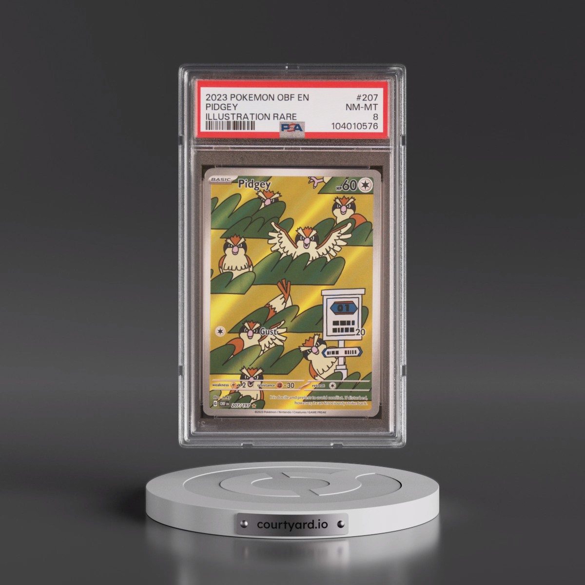 2023 Pokémon Obf EN-Obsidian Flames #207 Pidgey - Illustration Rare (PSA 8 NM-MT)