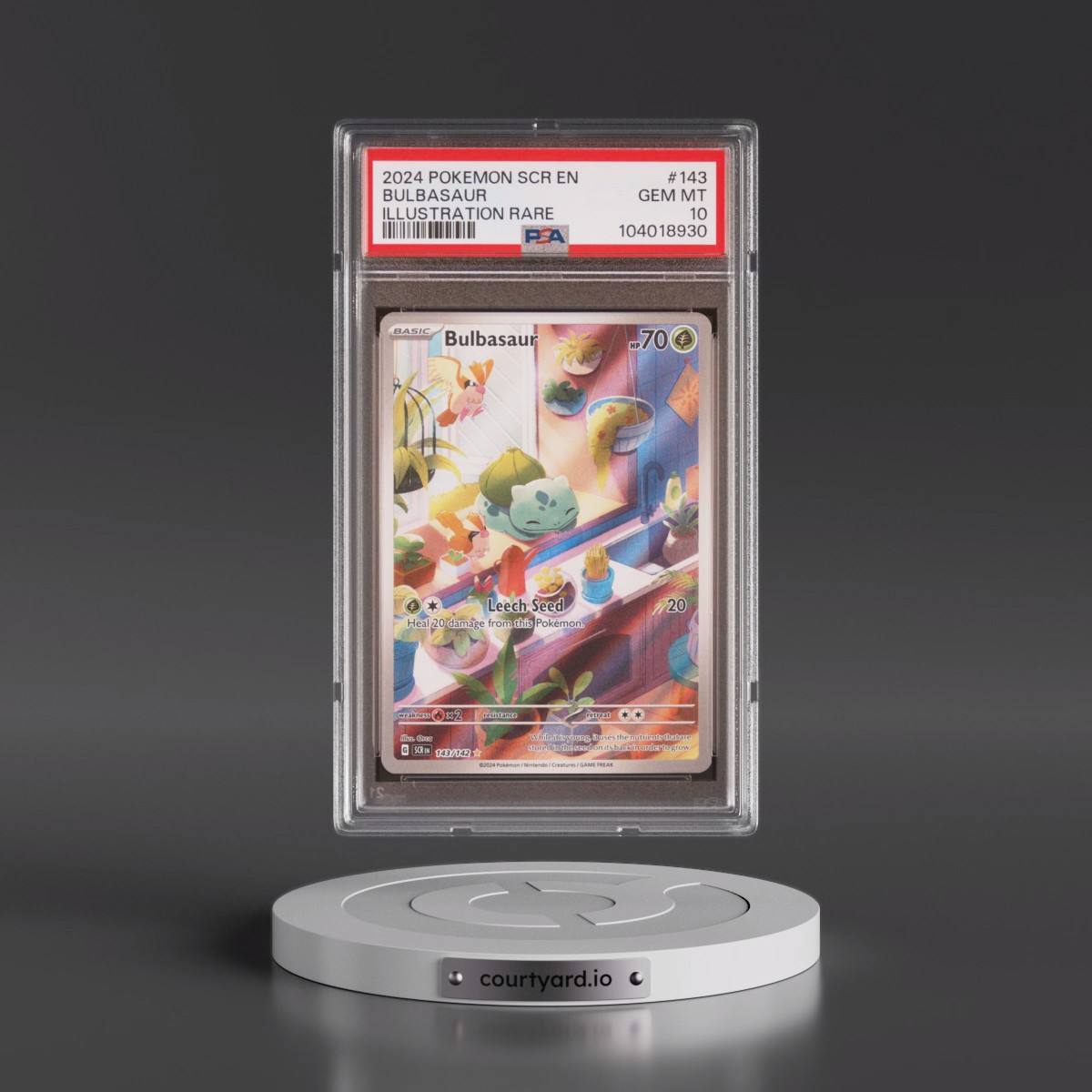 2024 Pokémon Scr EN-Stellar Crown #143 Bulbasaur - Illustration Rare (PSA 10 GEM MINT)