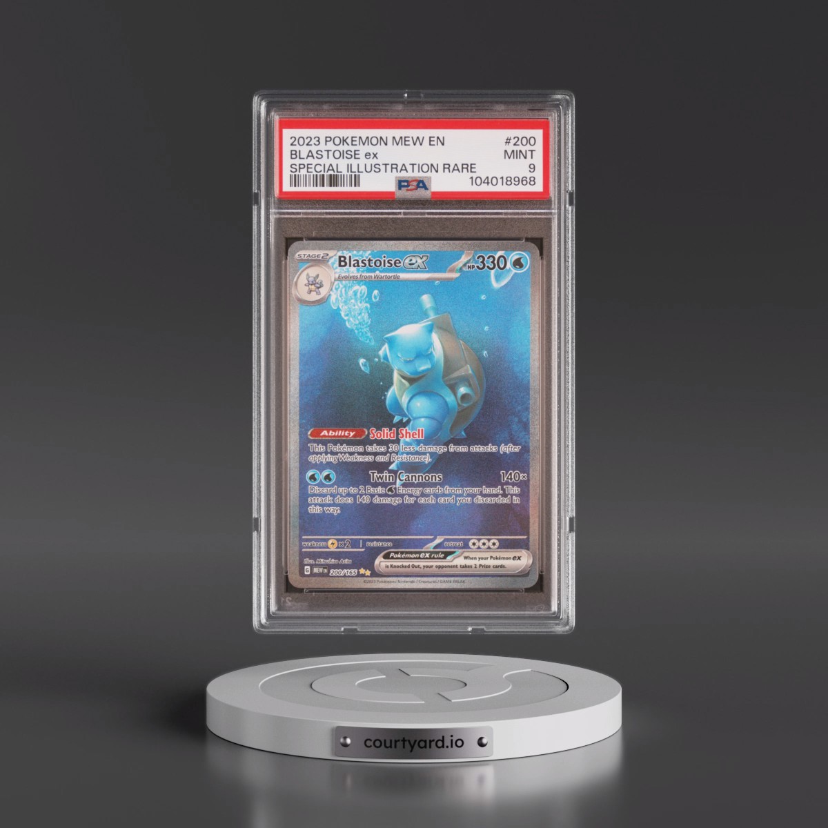 2023 Pokémon Mew EN-151 #200 Blastoise EX - Holo Special Illustration Rare (PSA 9 MINT)