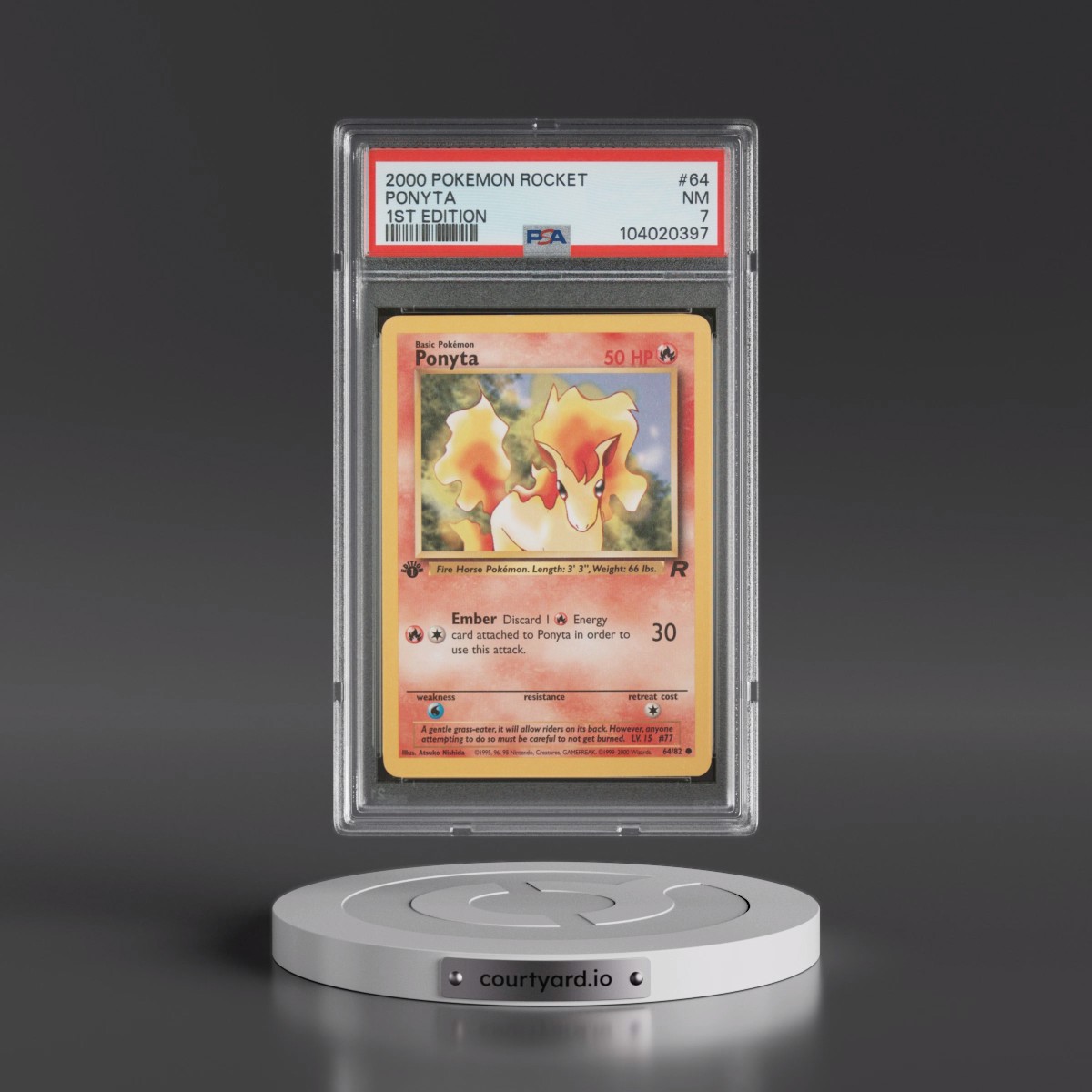 2000 Pokémon Rocket #64 Ponyta - 1st Edition (PSA 7 NM)