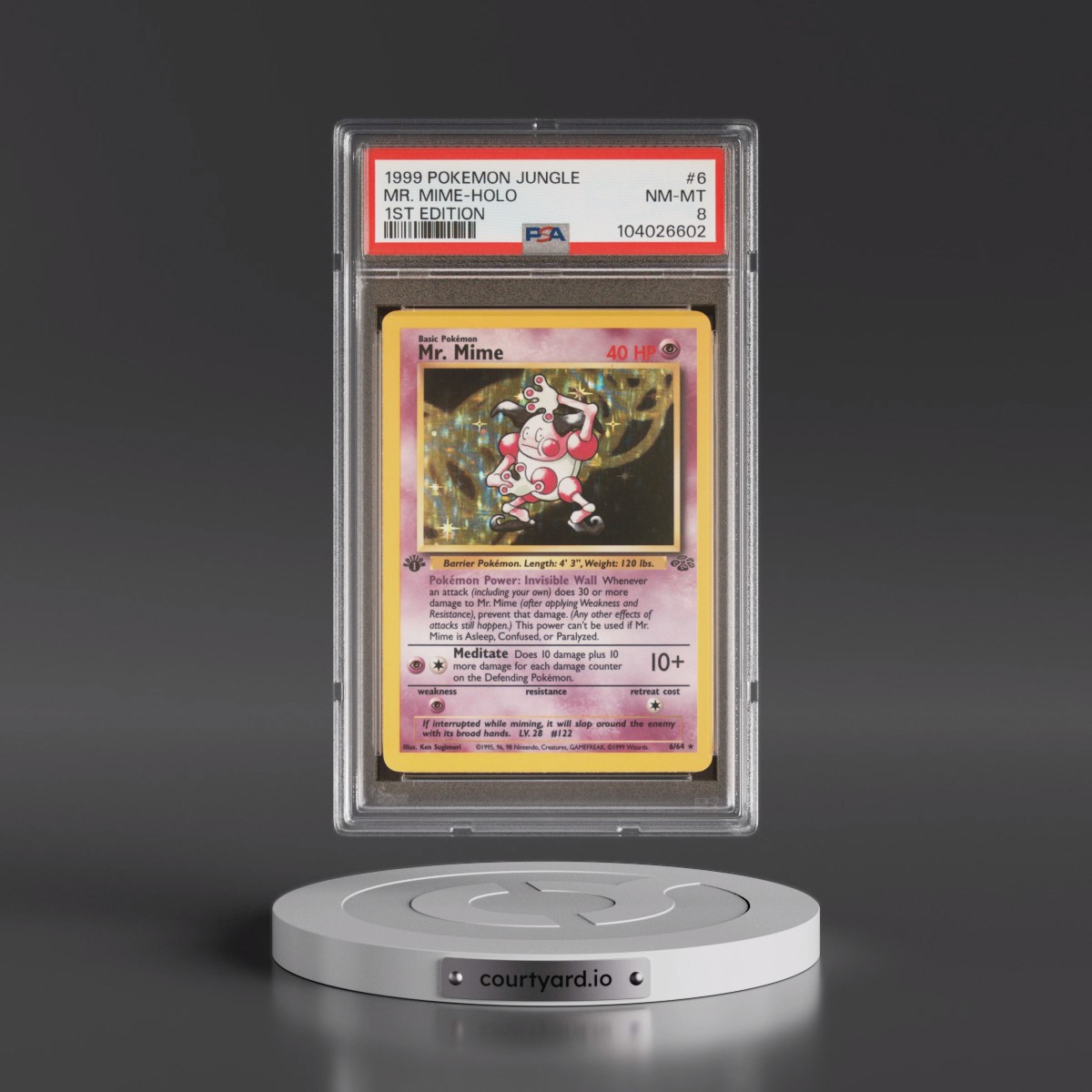 1999 Pokémon Jungle #6 Mr. Mime - 1st Edition Holo (PSA 8 NM-MT)