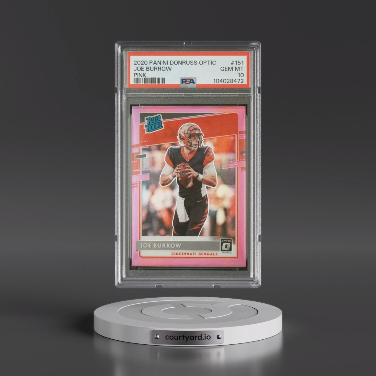 2020 Panini Donruss Optic #151 Joe Burrow - Pink (PSA 10 GEM MINT)